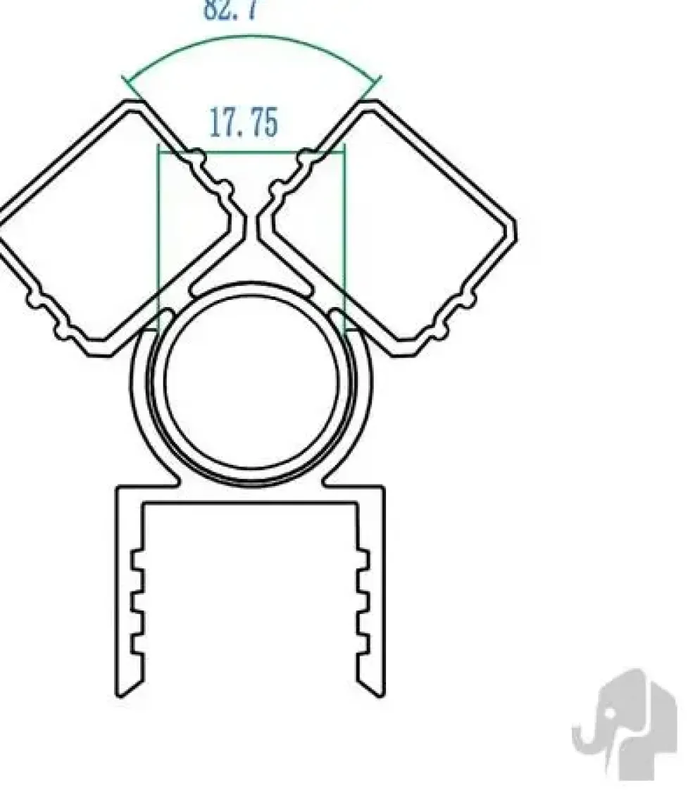 Elephant aluminium draaibaar adapterprofiel