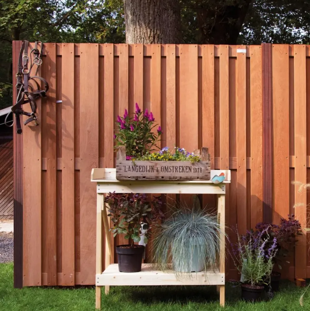 Elephant Geschaafde Paal Azobé – 6,5 x 6,5 x 300 cm