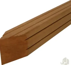 Elephant geschaafde paal Bangkirai hardhout 275cm 90x90mm 4-zijdig V-groeven en gepunt