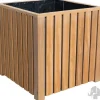 Elephant plantenbak stripes black hardhout fsc 500x500x500mm naturel/zwart inclusief folie binnenzijde