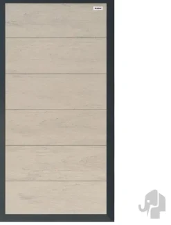 Elephant WPC duo grijs FSC tuinscherm "Forte" recht met alu antraciet kader 40x900x1800mm