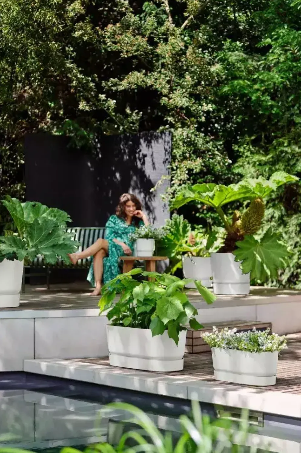 Elho Greenville terrace Trough kunststof bloembak 80 wit