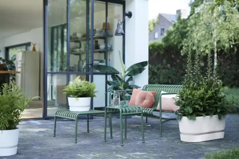 Elho Greenville terrace Trough kunststof bloembak 80 wit