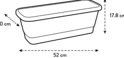 Elho Noa balkonbak M 52cm warm grijs