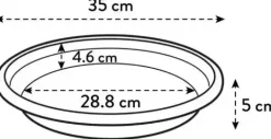 Elho universele schotel rond 35 cm antraciet