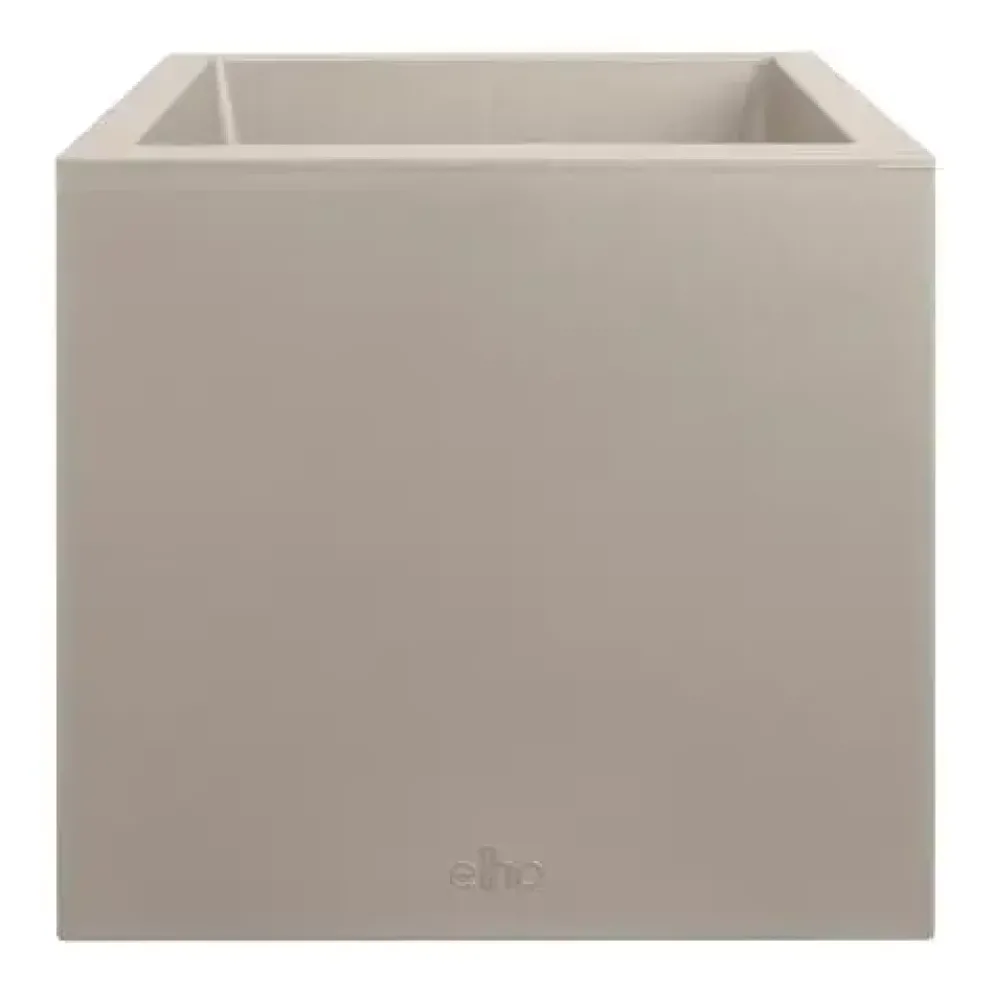 Elho Vivo next vierkant plantenbak met wielen 30cm paddenstoel beige