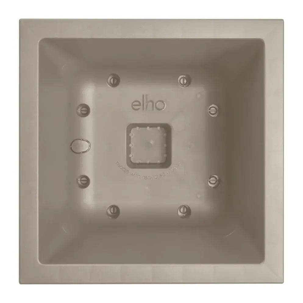 Elho Vivo next vierkant plantenbak met wielen 30cm paddenstoel beige