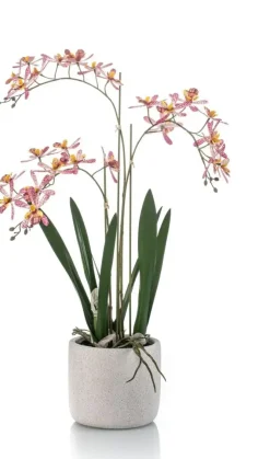 Emerald kunstplant renanthera 56cm roze