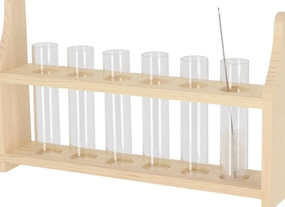 Esschert Design reageerbuisstandaard M – 6 glazen buisjes