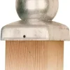 Eurofix paalkap+plaat bol 71x71 mm verzinkt