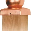 Eurofix paalkap+plaat bol 71x71 mm koper