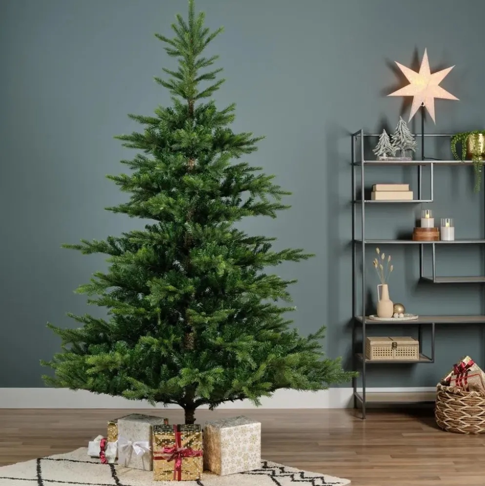 Everlands Grandis fir kunstkerstboom groen 210cm
