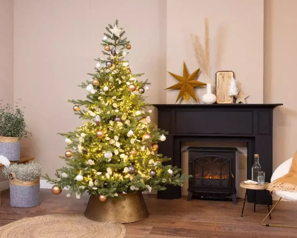 Everlands Grandis fir kunstkerstboom groen 210cm