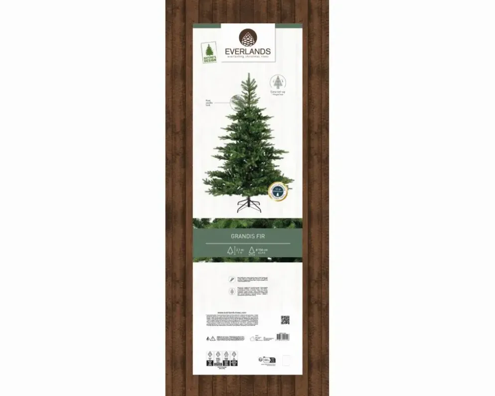 Everlands Grandis fir kunstkerstboom groen 210cm