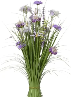 Everlands kunstboeket gras 35cm paars