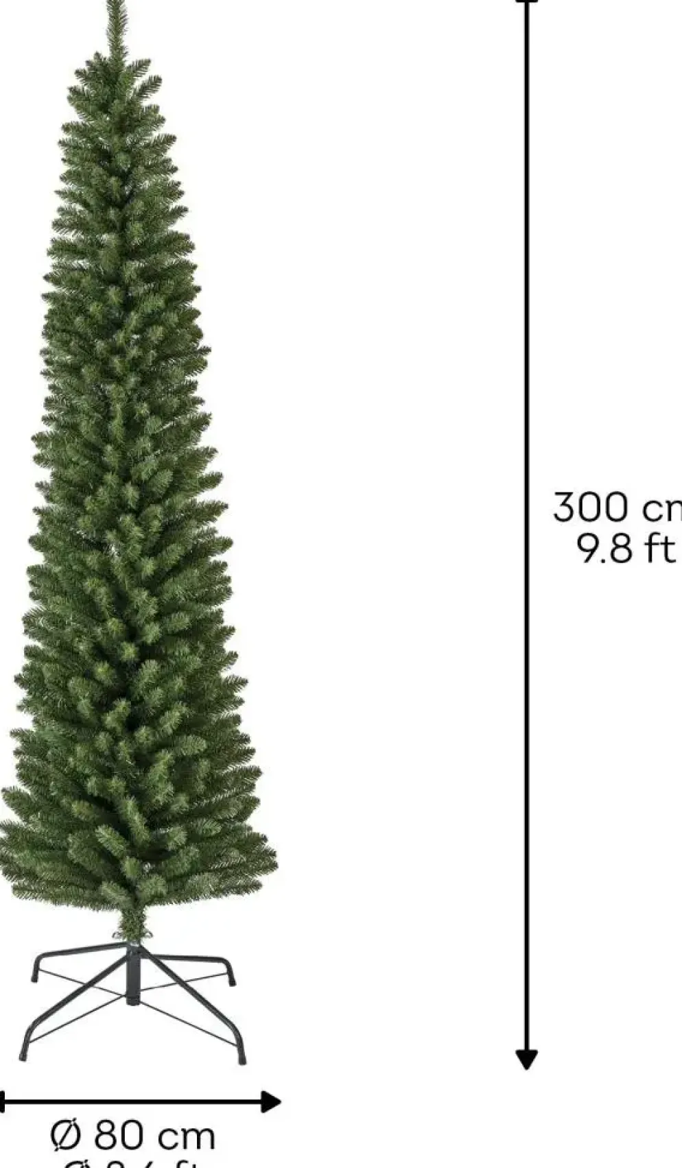 Everlands Pencil pine grote kunstkerstboom groen 300cm