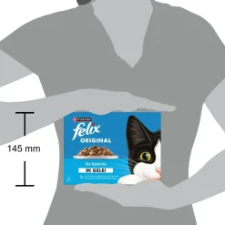 Felix Original vis selectie in gelei tonijn, zalm & koolvis 12 x 85g