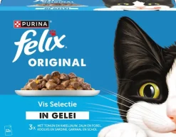 Felix Original vis selectie in gelei tonijn, zalm & koolvis 12 x 85g