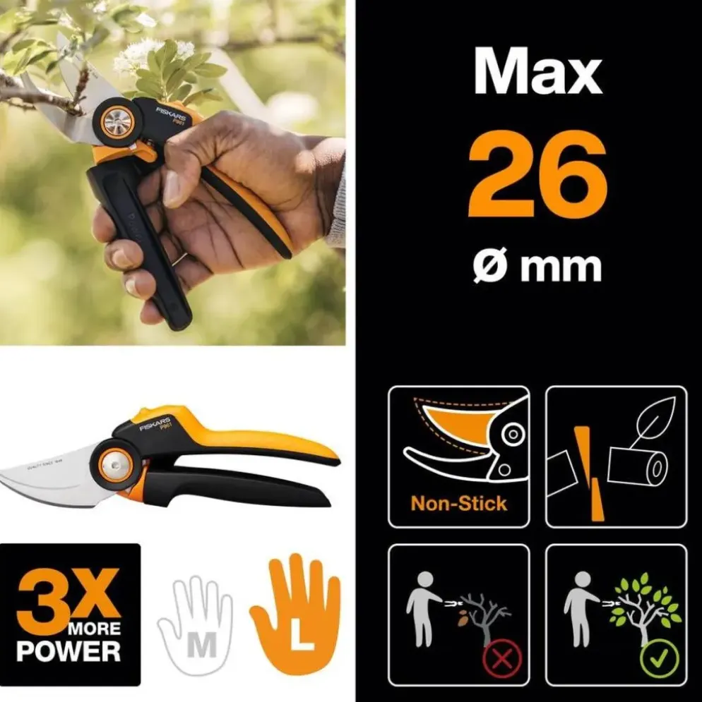Fiskars PowerGear Bypass snoeischaar P961 – Ø 26mm