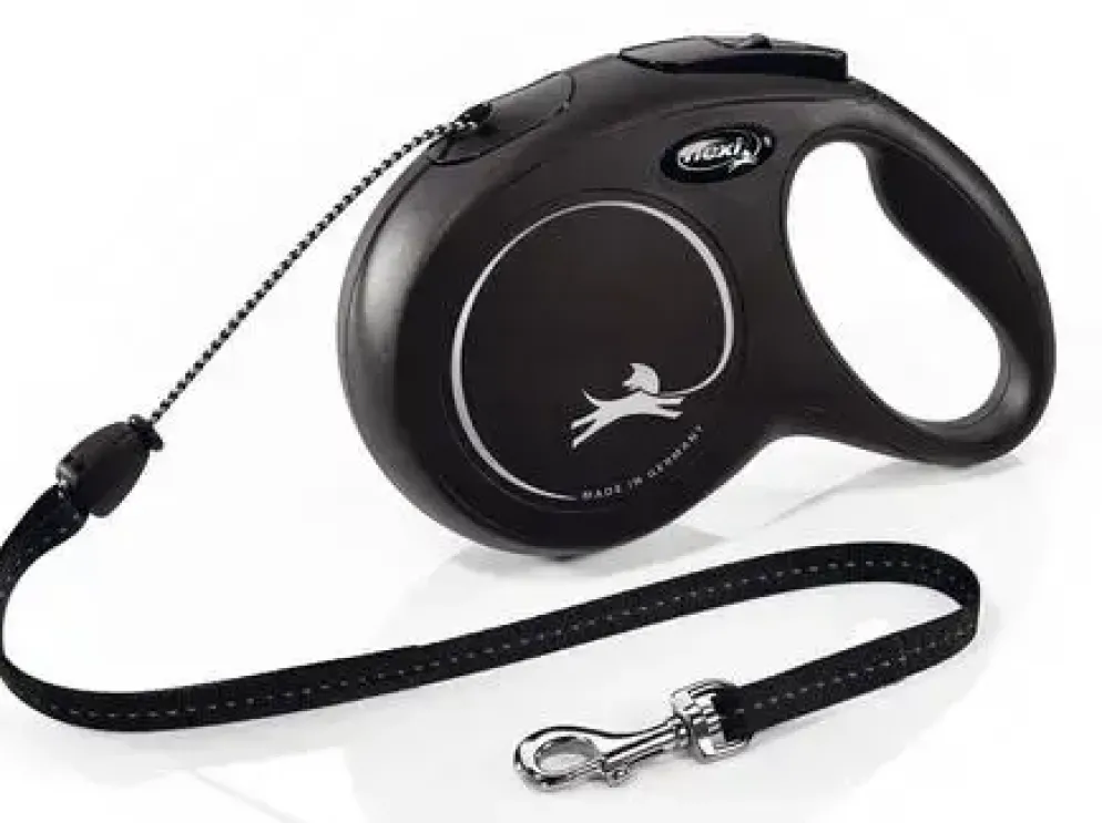 Flexi rollijn Classic zwart 8m - M