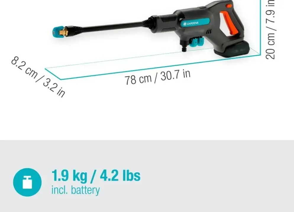 Gardena accu medium drukreiniger AquaClean kant-en-klare set