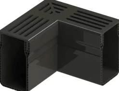 Gardenlux Garden Drain Hoekstuk Zwart aluminium 15x6,5x10 cm