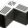 Gardenlux Garden Drain Hoekstuk Grijs aluminium 15x6,5x10 cm
