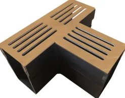 Gardenlux Garden Drain T-stuk Cortenstaal 18,2x6,5x10,4 cm