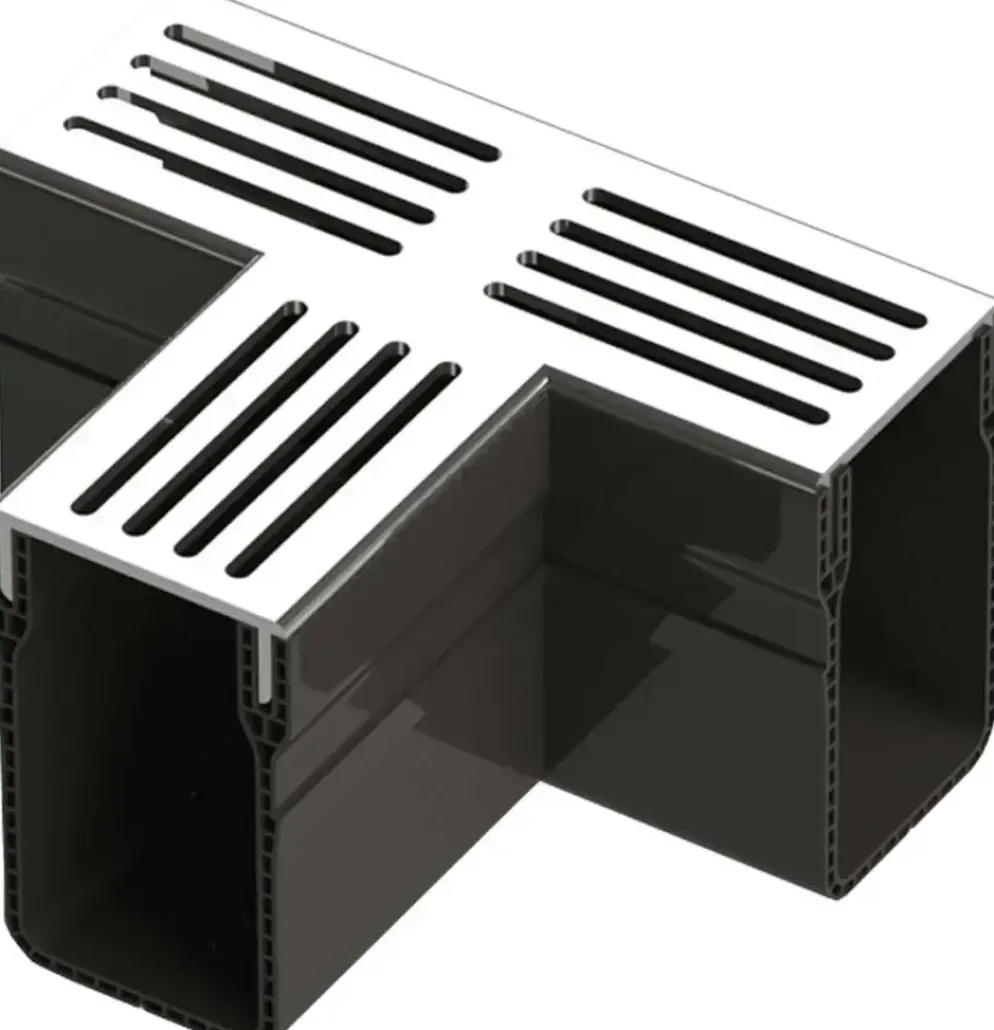 Gardenlux Garden Drain T-stuk Grijs aluminium 18,2x6,5x10,4 cm