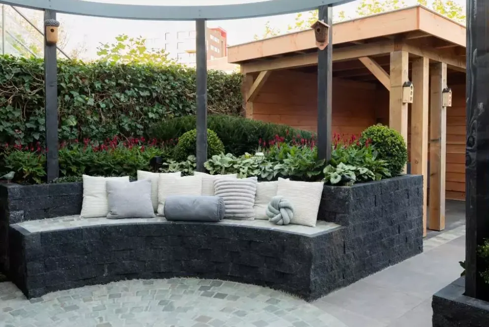 Gardenlux Nature Walling Zwart 32x13x11 cm