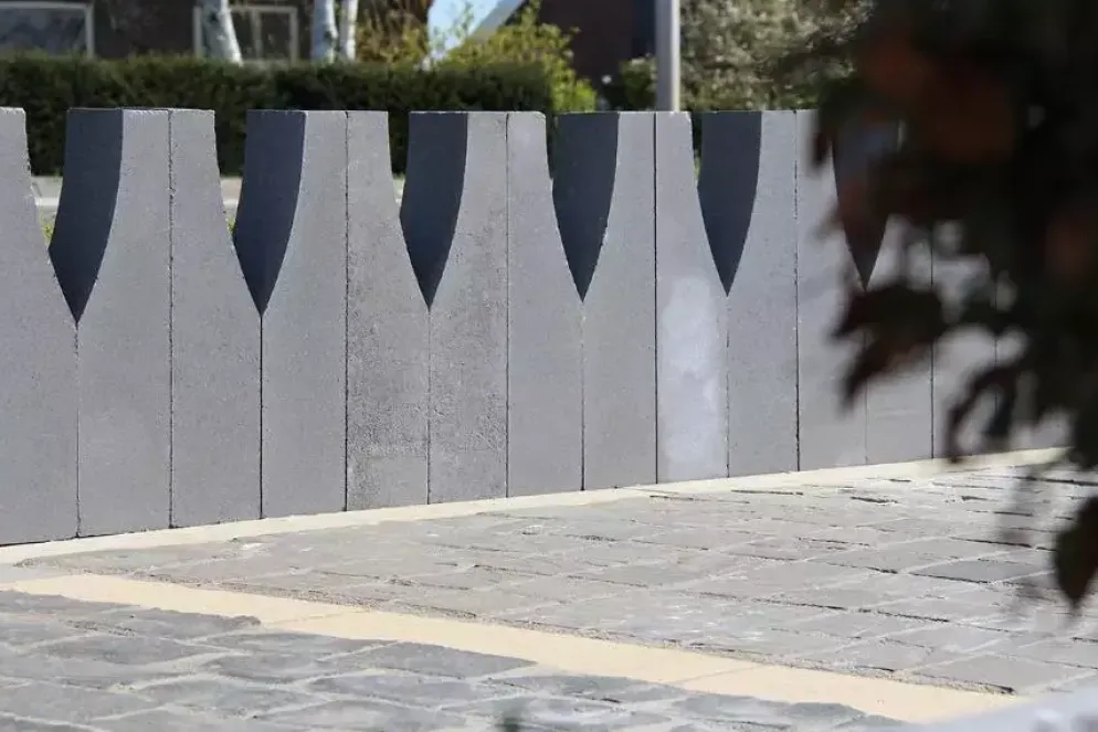 Gardenlux Palissade Block Wave Grijs 60x15x15 cm