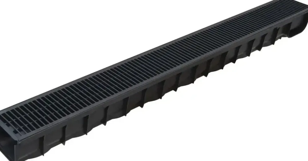 Gardenlux Top Drain met zwart kunststof sleufrooster 2.0 100x13x8,5 cm