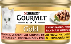 Gourmet Gold fijne hapjes in saus zalm & kip 85g