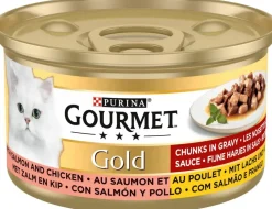 Gourmet Gold fijne hapjes in saus zalm & kip 85g