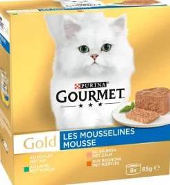 Gourmet Gold mousse multipack kip, zalm & konijn 8 x 85g