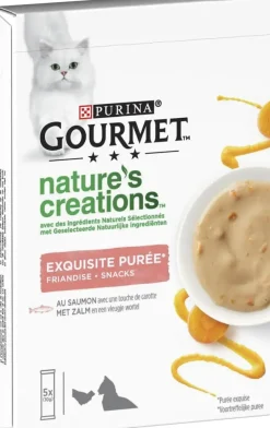 GOURMET Nature's Creations Puree met Zalm kattensnacks 5x10g