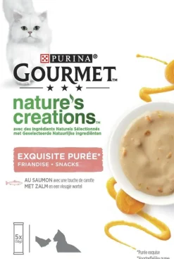 GOURMET Nature's Creations Puree met Zalm kattensnacks 5x10g