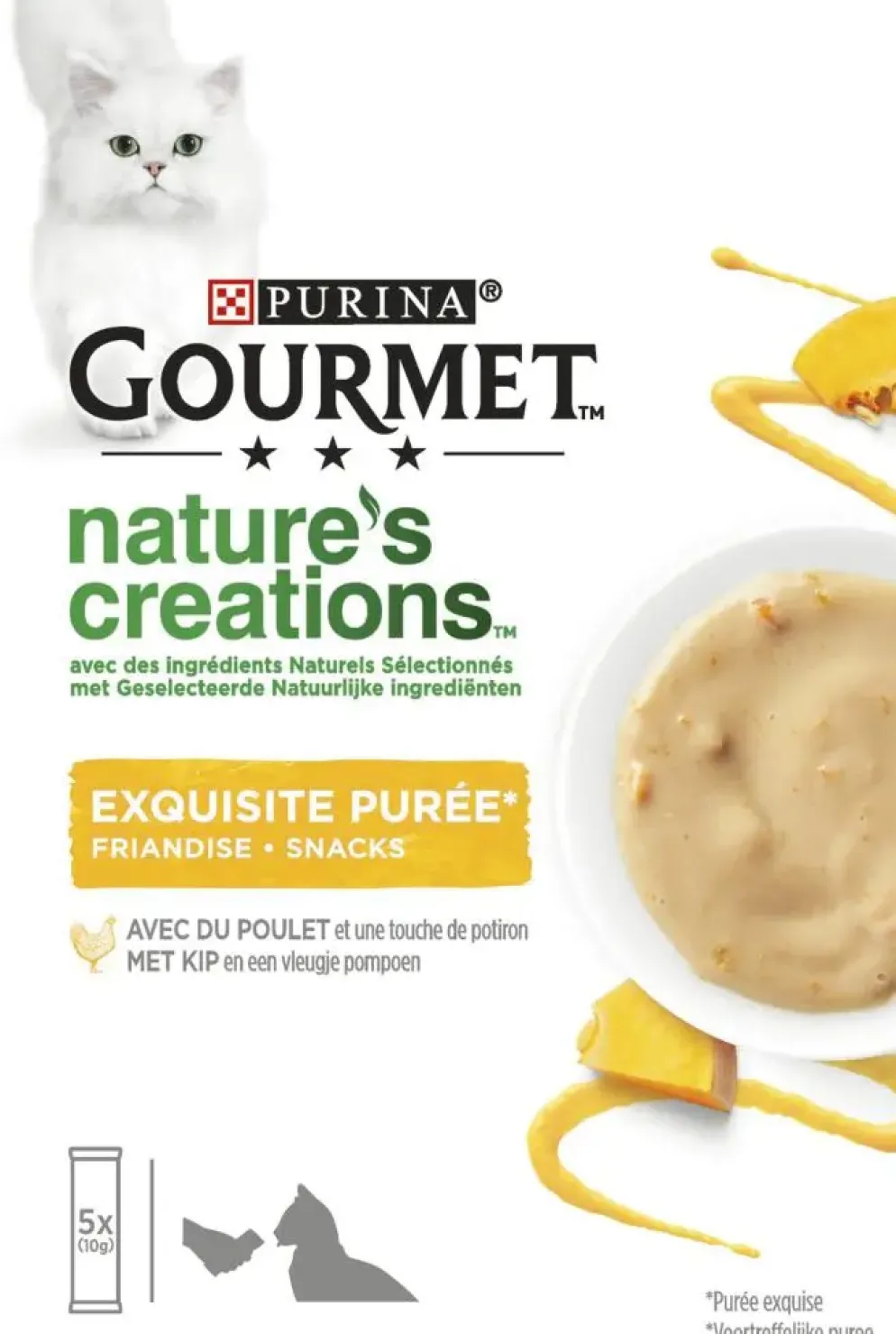 GOURMET Nature's Creations Puree met Kip kattensnacks 5x10g