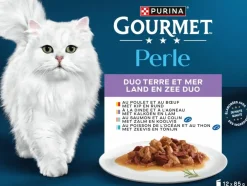 GOURMET Perle Land en Zee Duo Mini Filets in Saus kattenvoer 12x85g