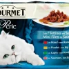 GOURMET Perle Mini Filets in Saus met Rund, Kip, Konijn, Zalm kattenvoer 4x85g