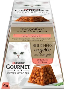 GOURMET Revelations Stukjes in Gelei met Zalm kattenvoer 4x57g
