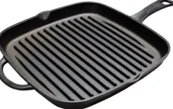 Grillpan vierkant 26cm gietijzer