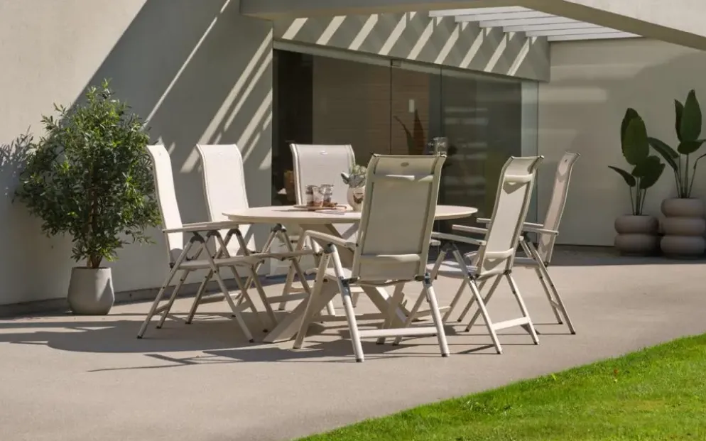 Hartman verstelbare dining tuinstoel alice sand