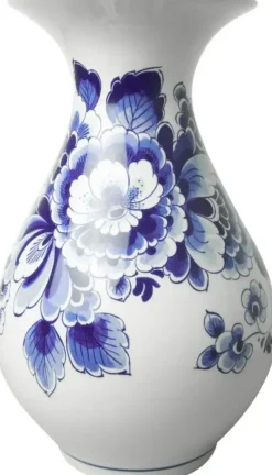 Heinen Delfts Blauw buikvaas keramiek bloem 15x23.5cm delfts blauw