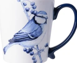 Heinen Delfts Blauw mok keramiek pimpelmees 8.5x9.5cm delfts blauw
