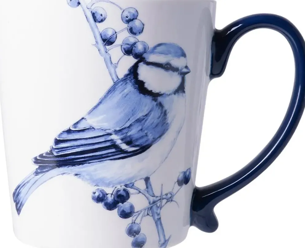 Heinen Delfts Blauw mok keramiek pimpelmees 8.5x9.5cm delfts blauw