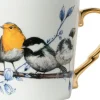 Heinen Delfts Blauw mok keramiek bosvogels 8.5x9.5cm delfts blauw