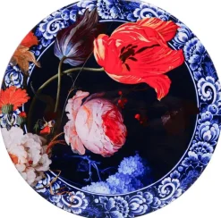 Heinen Delfts Blauw onderzetter keramiek gouden eeuw 18x1cm delfts blauw