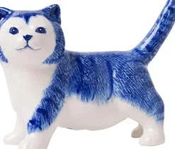 Heinen Delfts Blauw ornament keramiek poes 11x5x9cm delfts blauw