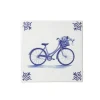 Heinen Delfts Blauw tegeltje keramiek fiets 13x13cm delfts blauw